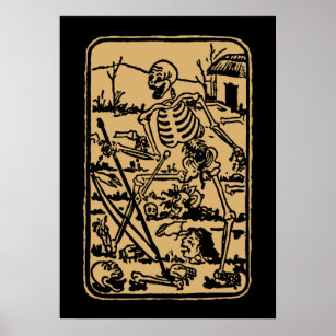 Affiche La mort - Carte Tarot Ancien Indien / Asiatique