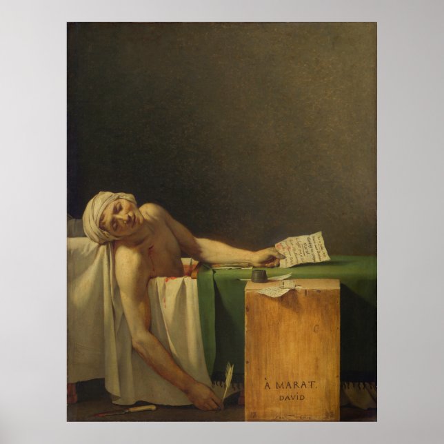 Affiche La mort de Marat par David (Devant)