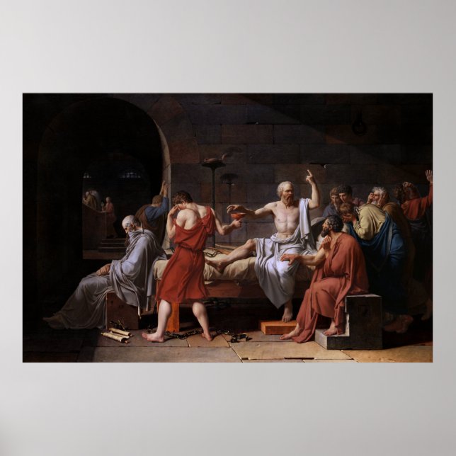 Affiche La mort de Socrate par Jacques Louis David (Devant)