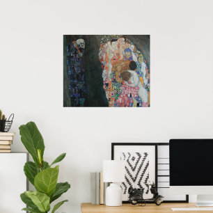 Affiche La Mort et la Vie de Gustav Klimt Art Nouveau vint