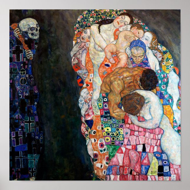 Affiche La Mort et la Vie | Gustav Klimt | (Devant)