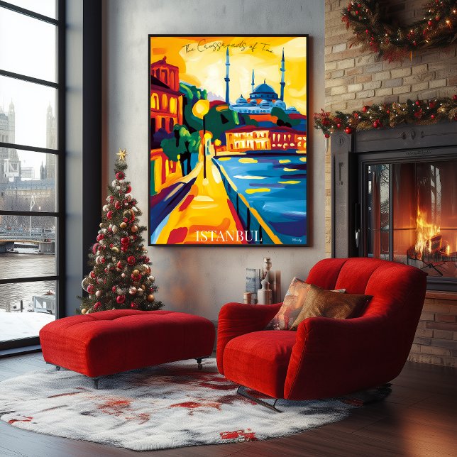 Affiche La Mosquée Bleue d'Istanbul dans le style Abstrait (Créateur téléchargé)