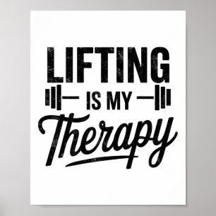 Affiche La musculation est ma thérapie T-shirt drôle de gy