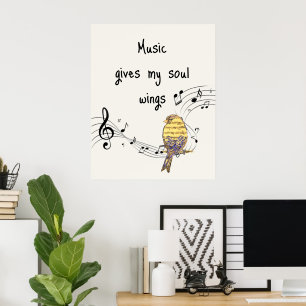 Affiche La musique donne des ailes à mon âme Citation pour