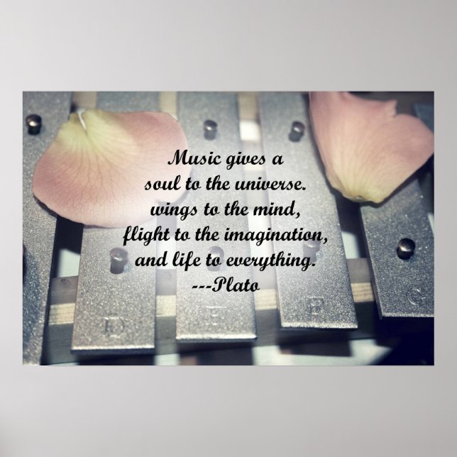 Affiche La musique donne soul bells design rose (Devant)