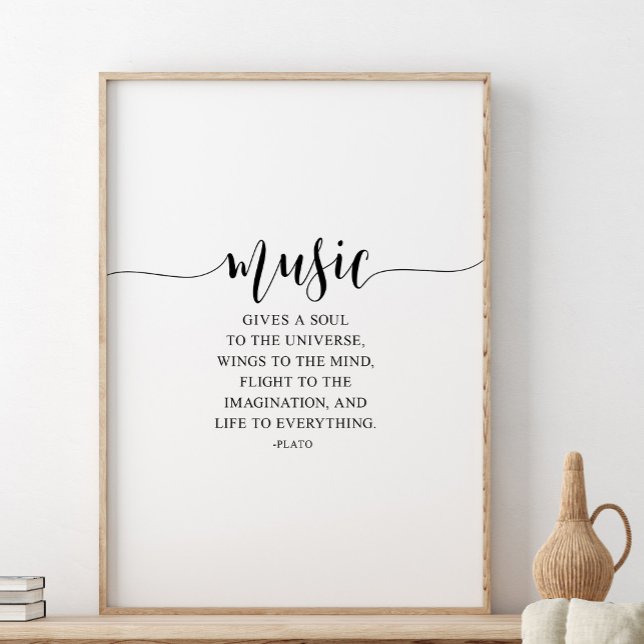 Affiche La Musique Donne Une Âme À L'Univers, Citation Pla (Créateur téléchargé)