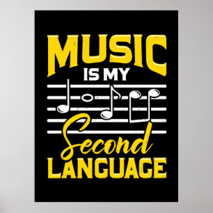 Affiche La musique enseignante est ma langue seconde