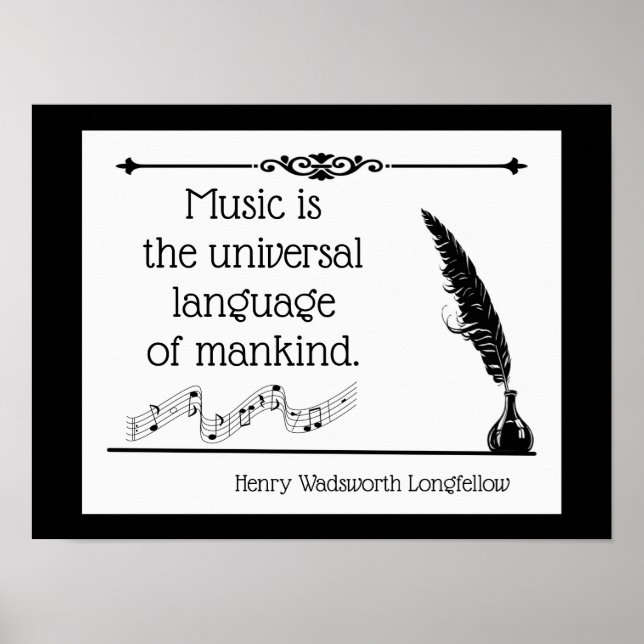 Affiche La musique est le langage universel de la citation (Devant)