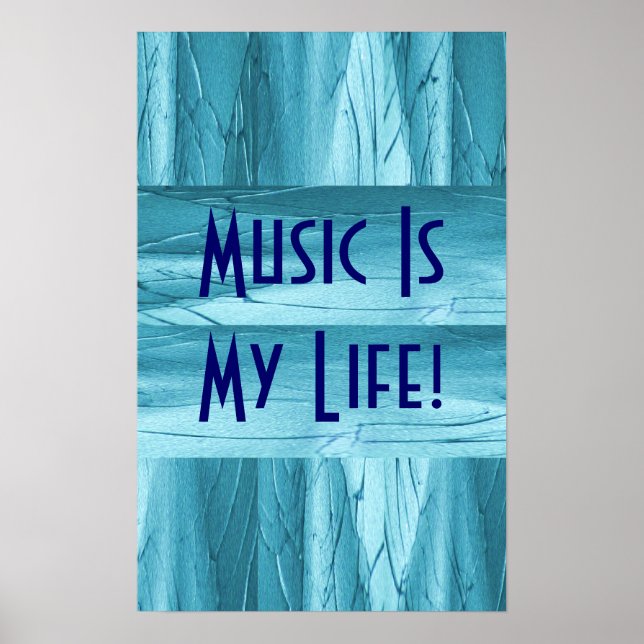 Affiche La musique est ma vie en Chrome bleu II (Devant)