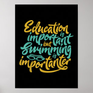 Affiche La natation est important Amusant nageurs Lover Ca