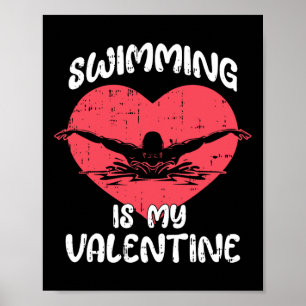 Affiche La natation est mon cœur de la Saint-Valentin Amou