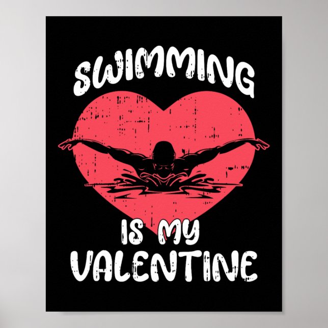 Affiche La natation est mon cœur de la Saint-Valentin Amou (Devant)