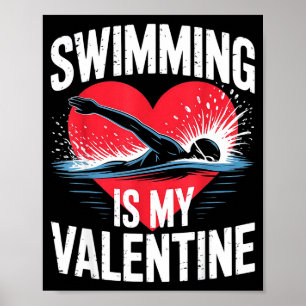 Affiche La natation est un nageur de la Saint-Valentin drô