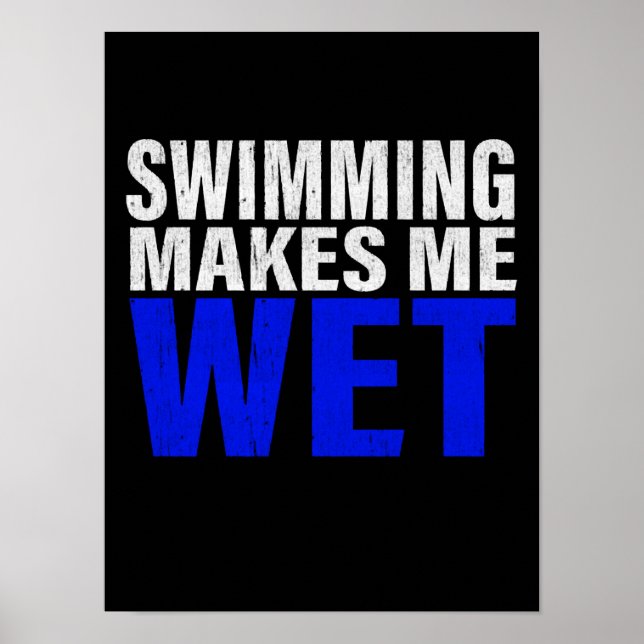 Affiche La Natation Me Fait Me Faire Fouiller Longs T-Shir (Devant)
