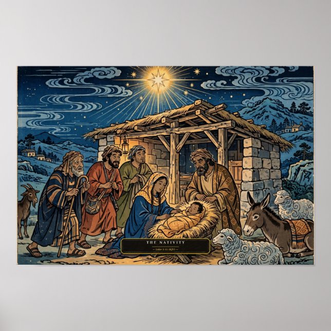 Affiche La Nativité — Ukiyo-e (Devant)