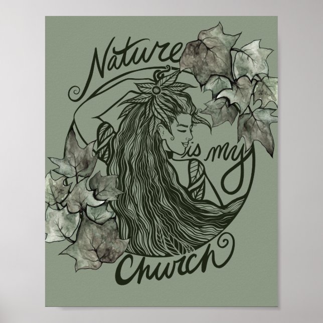 Affiche La nature est ma déesse druide de l'Église (Devant)