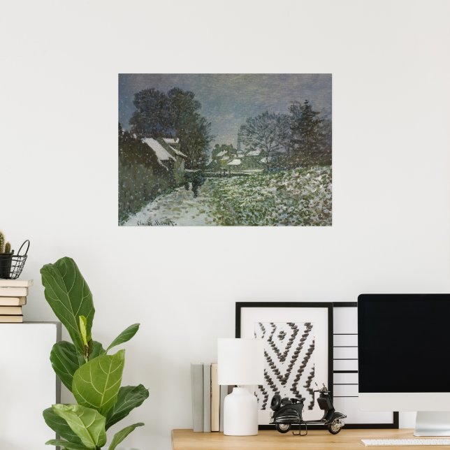 Affiche La neige à Argenteuil par Claude Monet (Bureau à domicile)