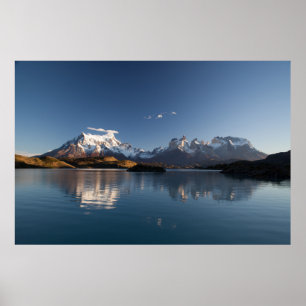 AFFICHE LA NEIGE COUVERTE LA MONTAGNE EN PHOTOGRAPHIE RÉFL