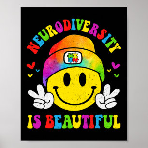 Affiche La Neurodiversité est beau sourire Visage Autisme
