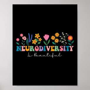Affiche La Neurodiversité Est Belle Fleur Sped Aac Autisme