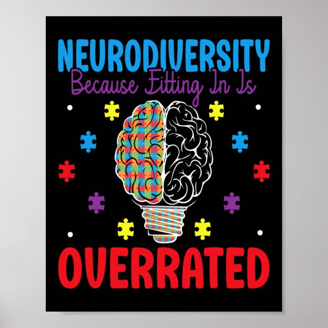 Affiche La Neurodiversité Parce Qu'Elle S'Assied À L'Autis (Devant)