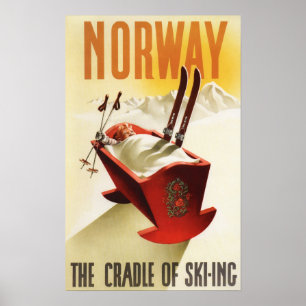 Affiche La Norvège - le berceau du ski