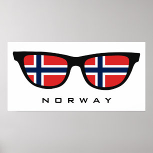 Affiche La Norvège ombrage le texte et l'affiche faits sur