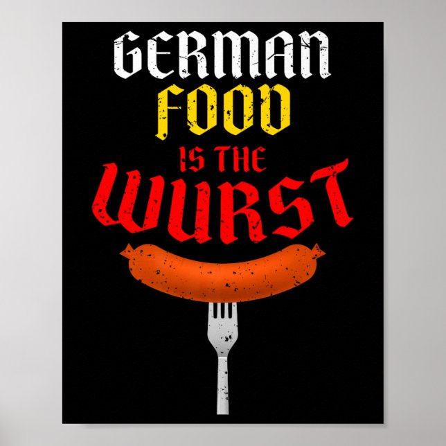 Affiche La Nourriture Allemande Est La Wurst. Costume faci (Devant)