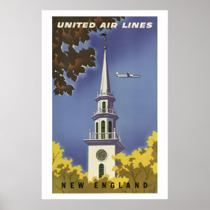 Affiche La Nouvelle-Angleterre des années 50 en automne, v