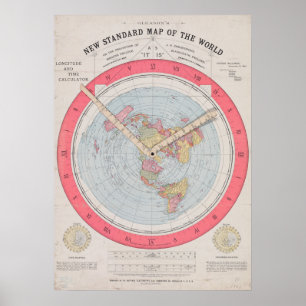 Affiche La nouvelle carte standard du monde de Gleason