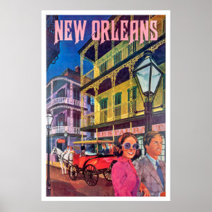 Affiche La Nouvelle-Orléans, couple en promenade