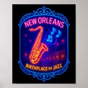 Affiche La Nouvelle-Orléans, Louisiane, berceau du Jazz