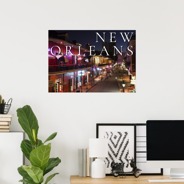 Affiche La Nouvelle-Orléans, Louisiane | Le Quartier franç (Bureau à domicile)