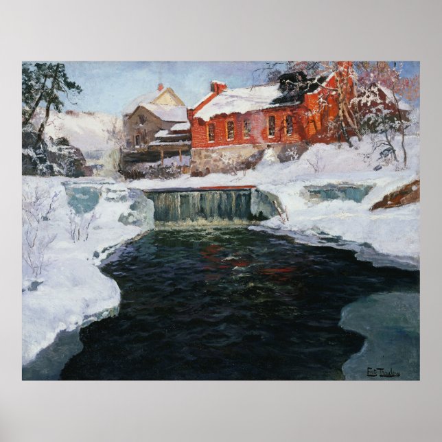 Affiche La nouvelle usine à Lillehammer, Thaulow, Frits (Devant)