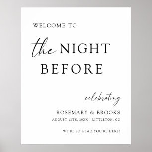 Affiche La Nuit Avant le Dîner de Répétition de Mariage Bi