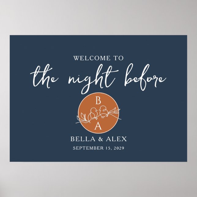 Affiche La Nuit Avant le Dîner de Répétition Navy Blue (Devant)