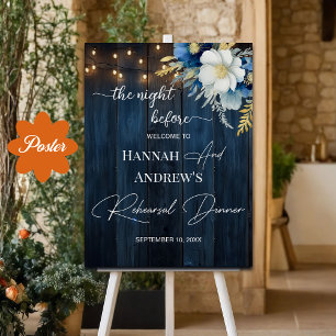 Affiche La nuit avant le Mariage en bois bleu