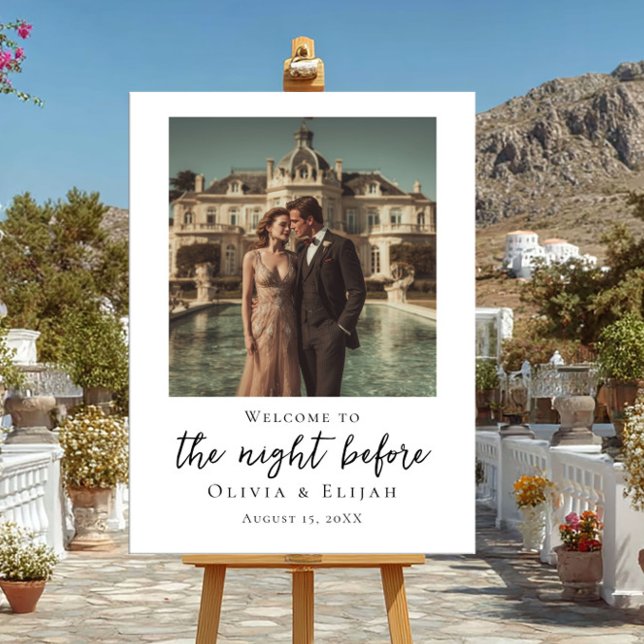 Affiche La nuit avant l'élégante photo bienvenue (Créateur téléchargé)