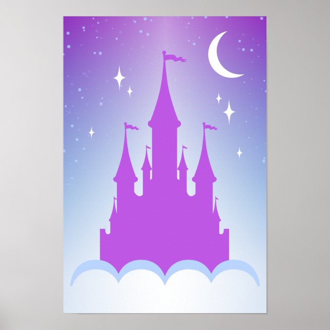 Affiche La Nuit Dreamy Castle Dans Les Nuages Starry Sky (Devant)
