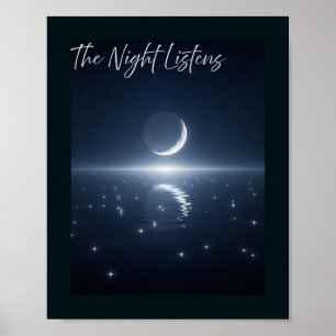 Affiche 🖼️ La Nuit Écoute - Crescent Moon & Star