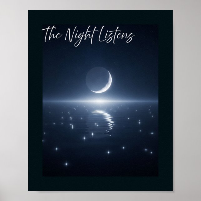 Affiche 🖼️ La Nuit Écoute - Crescent Moon & Star (Devant)