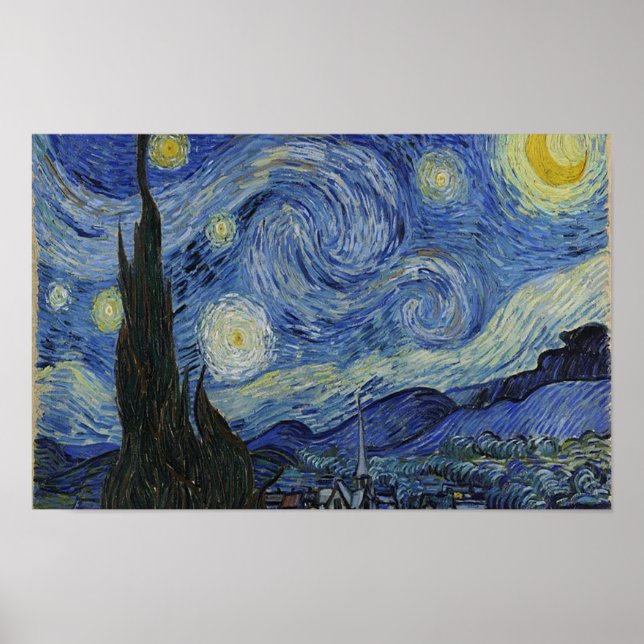Affiche La Nuit étoilée de Van Gogh (Devant)