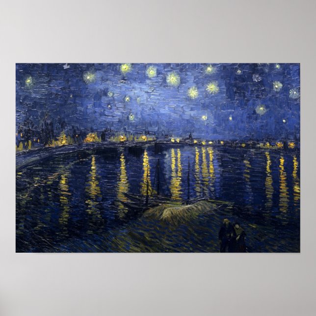 Affiche La Nuit étoilée sur le Rhône de Van Gogh (Devant)