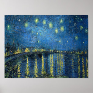 Affiche La nuit étoilée sur le Rhône de Van Gogh