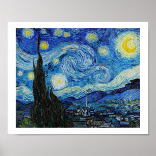 AFFICHE "LA NUIT STARRY" 1889 PAR VINCENT VAN GOGH
