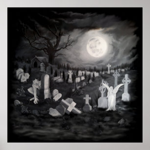 Affiche La nuit sur le cimetière - Angel avec Diable