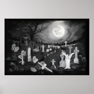 Affiche La nuit sur le cimetière - Angel avec Diable