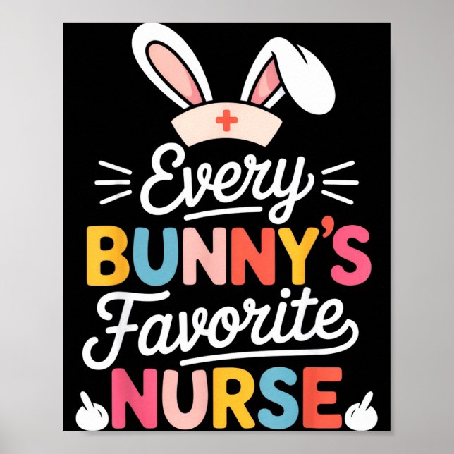 Affiche La nurse préférée de chaque lapin humour de Pâques (Devant)