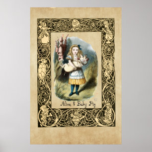 Affiche La Nursery Alice, Baby Pig - au pays des merveille
