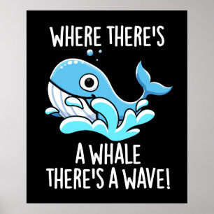 Affiche Là où il y a une baleine il y a une vague Fond som